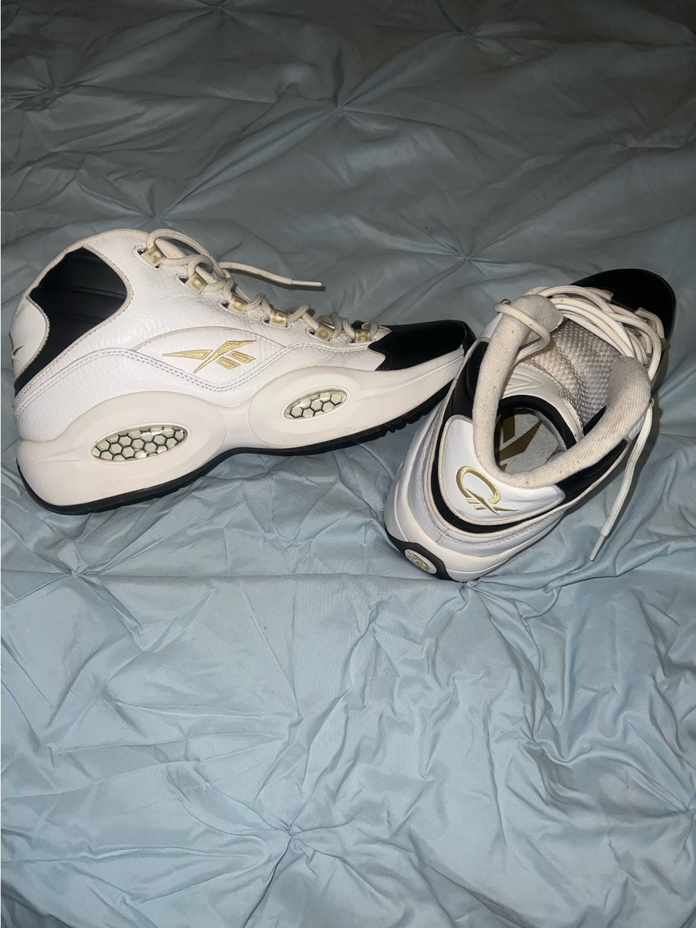 Reebok Question Mid Respect My Shine Sneakers Mens 11.5